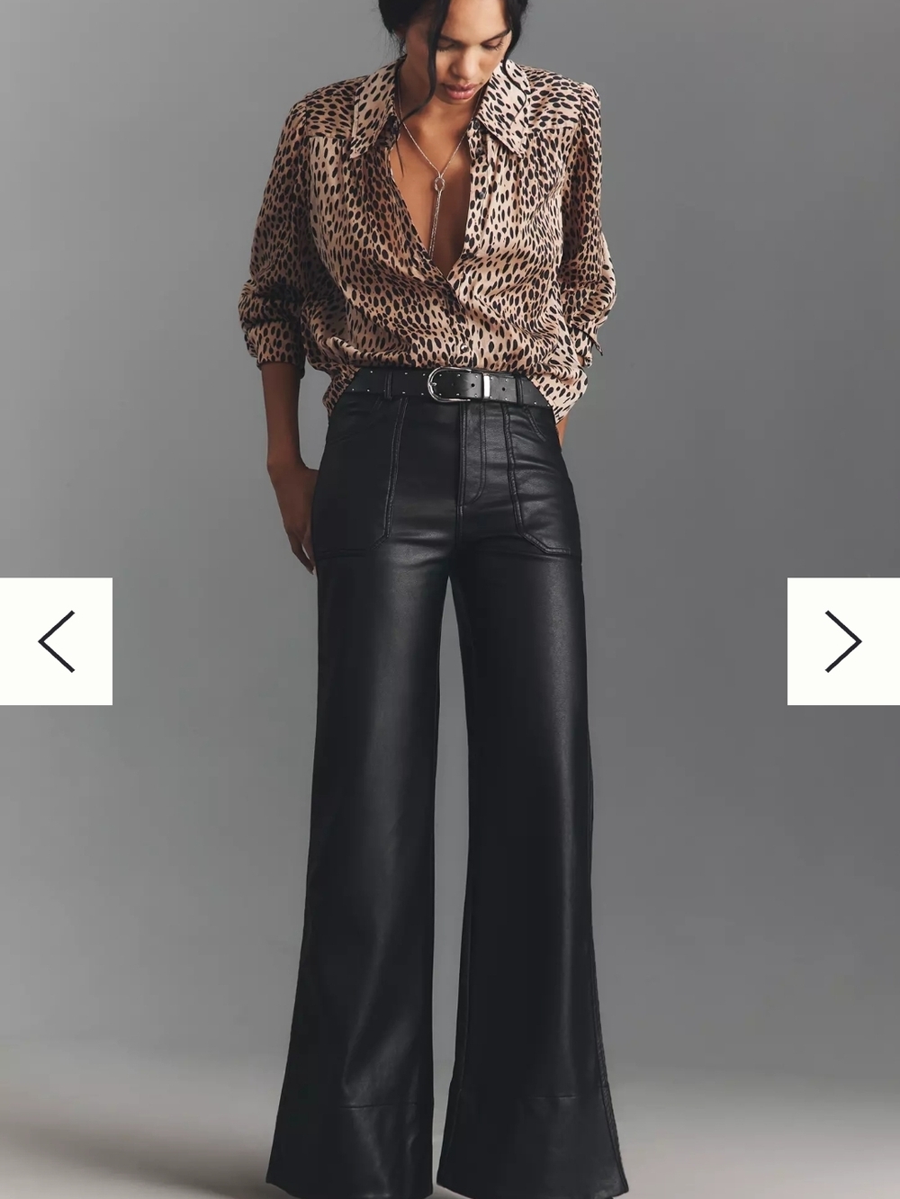 Anthropologie The Rylan Faux Leather Relaxed High-Rise Flare Pants by Pilcro NWT